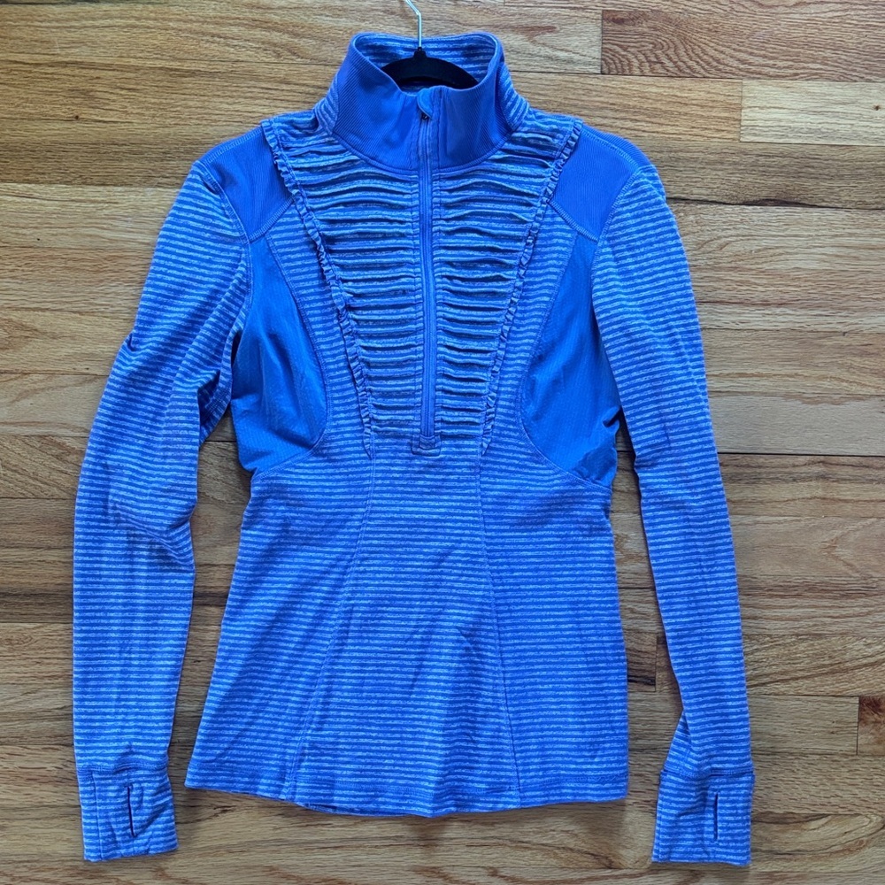 lululemon Women's Lavender Striped Pullover Half-Zip Long Sleeve Top - Picture 2 of 7